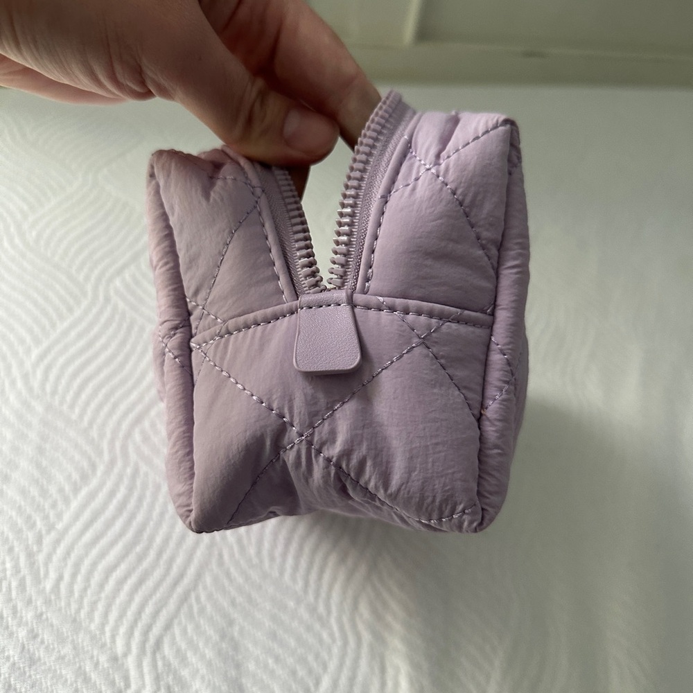 Poppy & Peonies Quilted Lilac Cosmetic Case